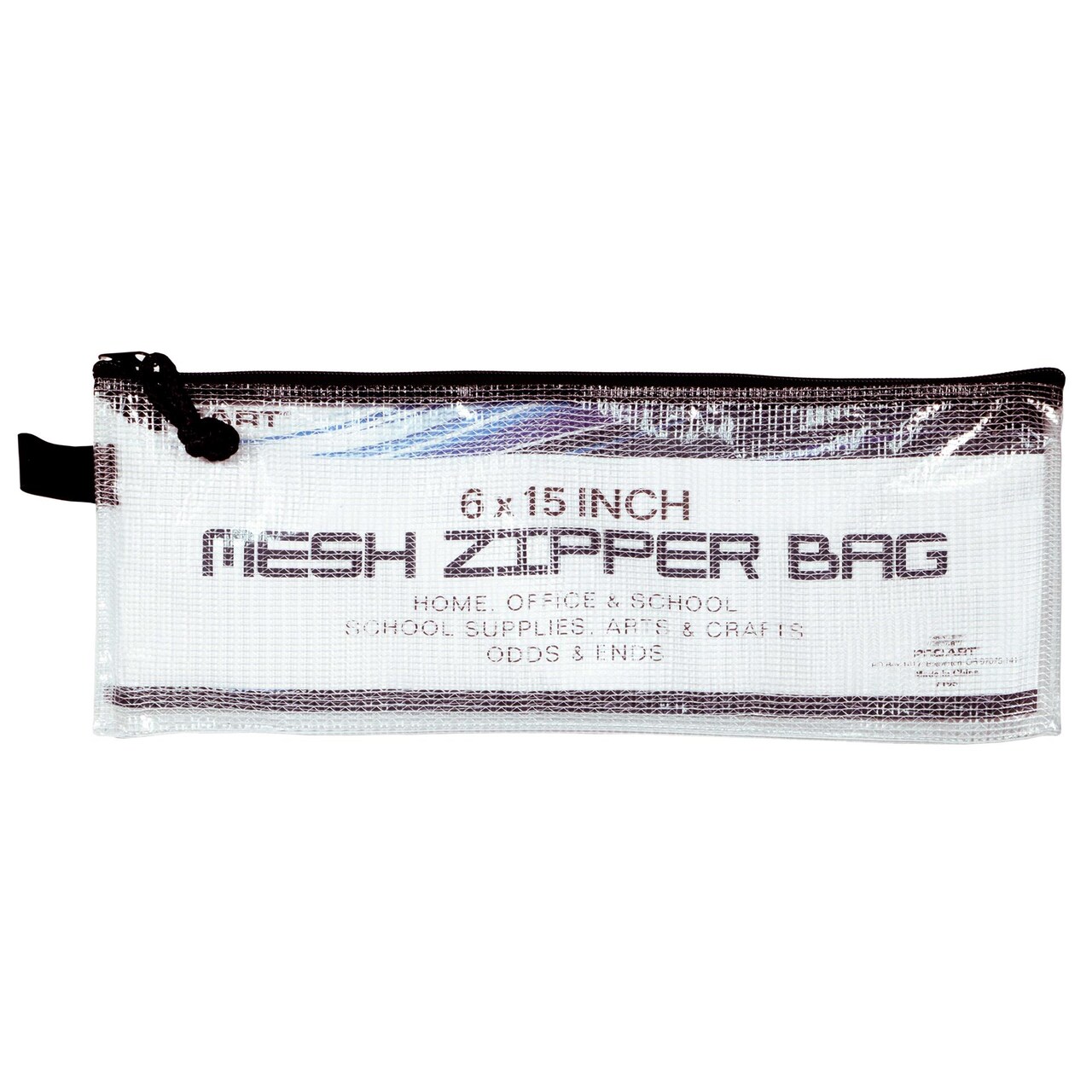 Pro Art Mesh & Vinyl Zipper Bag 6"x15", Mesh Zipper Pouch Bags, Travel Pouch, Pouches for Organization, Board Game Storage Bags, Pencil Pouch, Bags